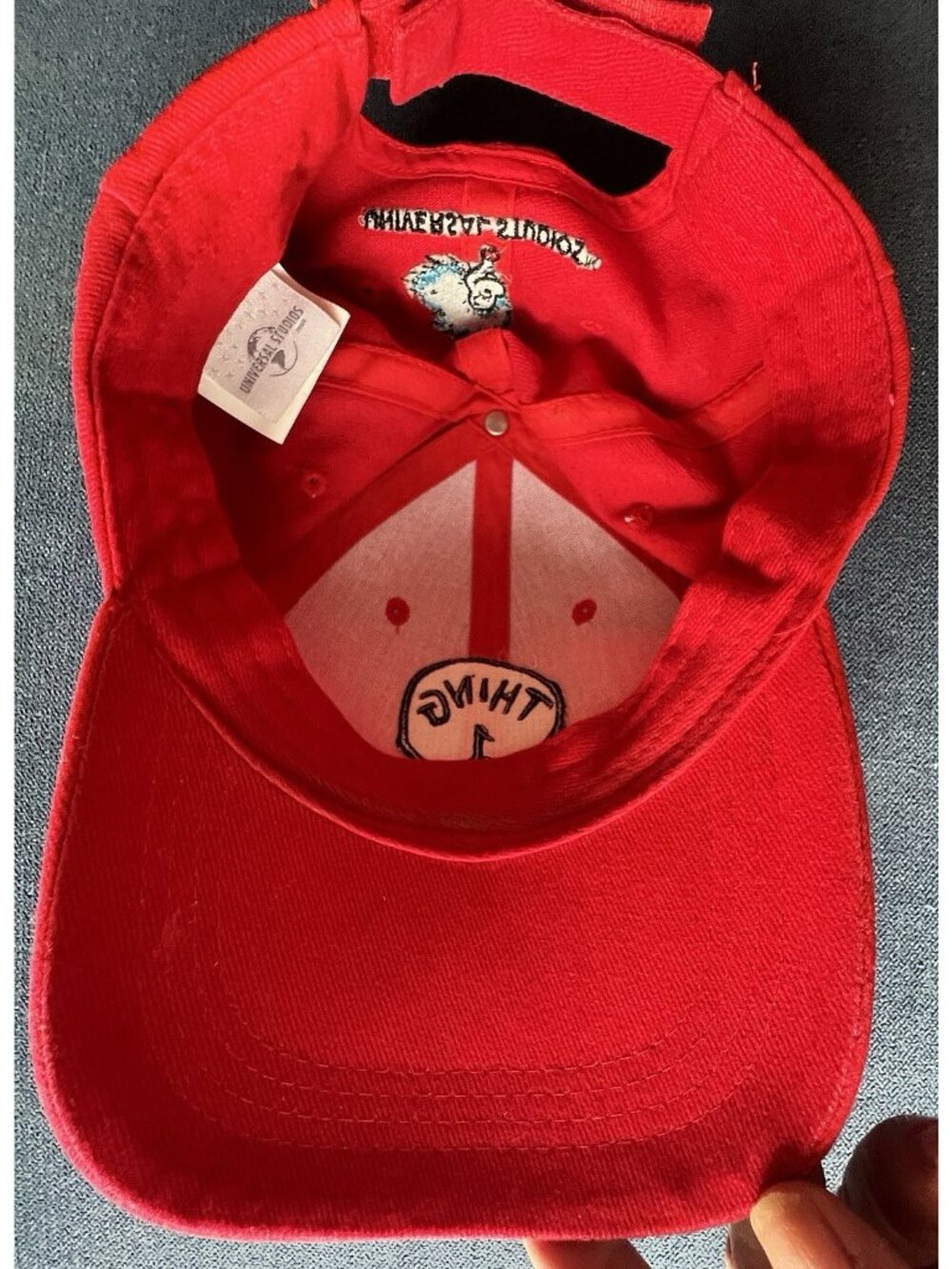 DR SEUSS Thing 1 Cap Baseball Hat Adjustable Universal Studios Red Adult Cotton - Picture 7 of 7